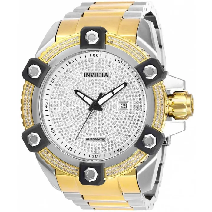 Invicta Bracelets Invicta Mens Automatic Watch Pro Diver Diamond Pave Dial Bracelet 27640