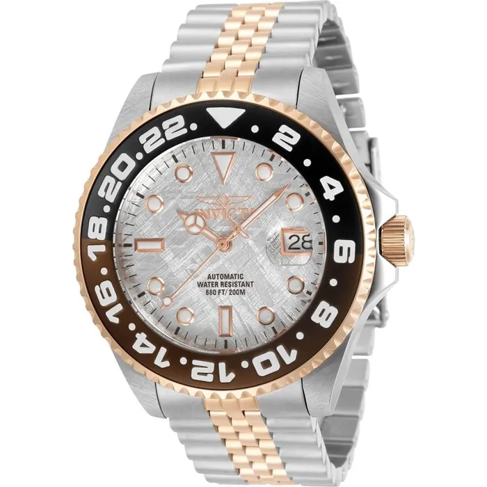 Invicta Bracelets Invicta Mens Automatic Watch Pro Diver Silver Dial Two Tone Steel Bracelet 31487