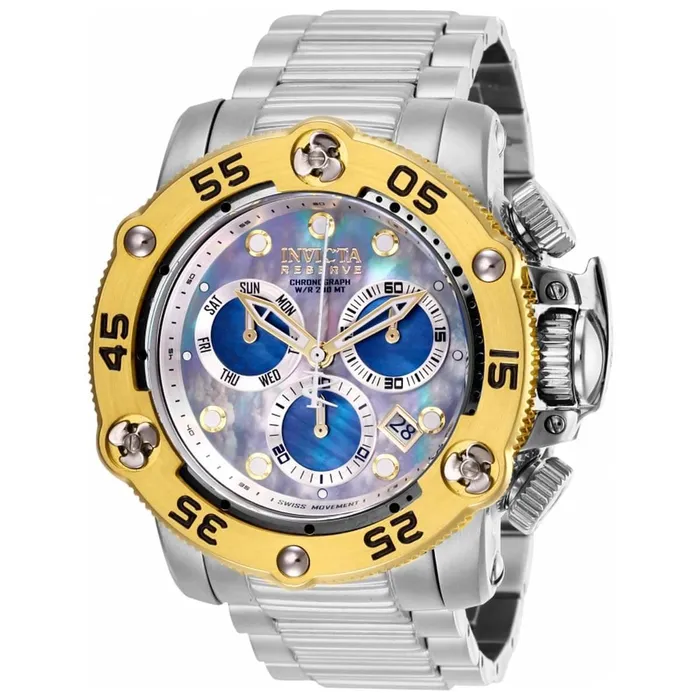 Invicta Bracelets Invicta Mens Chronograph Watch Reserve Propeller Stainless Steel Bracelet 28547