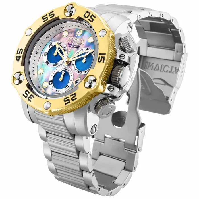 Invicta Bracelets Invicta Mens Chronograph Watch Reserve Propeller Stainless Steel Bracelet 28547