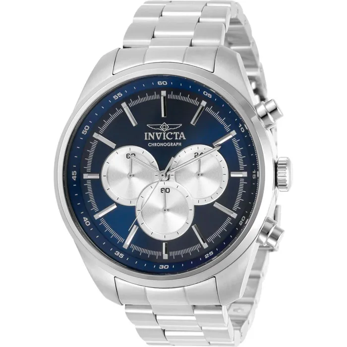Invicta Bracelets Invicta Mens Chronograph Watch Specialty Blue and Silver Tone Dial Bracelet 30978