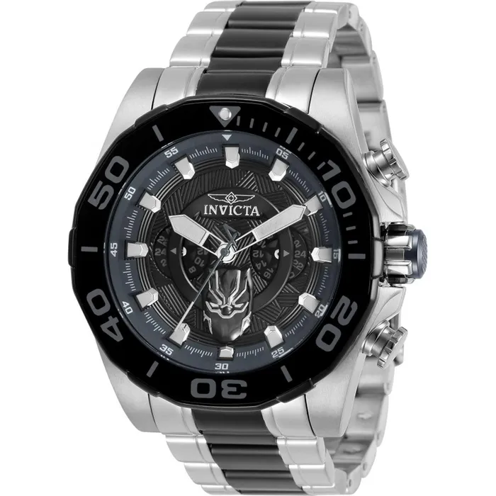 Invicta Bracelets Invicta Mens Japanese Quartz Watch Marvel Black Panther Two Tone Bracelet 33392