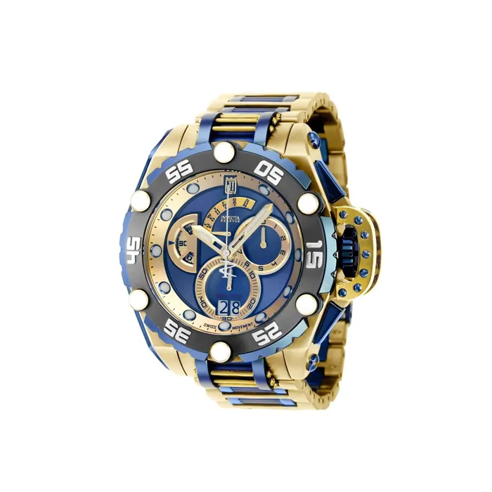 Invicta Bracelets Invicta Mens Watch Flying Fox Chronograph Blue and Gold Dial Bracelet 38226