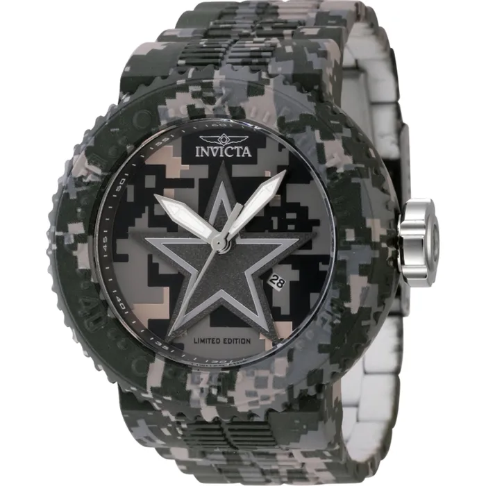 Invicta Bracelets Invicta Mens Watch NFL Dallas Cowboys Quartz Aqua Plated Steel Bracelet 45092