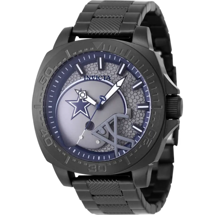 Invicta Bracelets Invicta Mens Watch NFL Dallas Cowboys Quartz Grey and Blue Dial Bracelet 47867