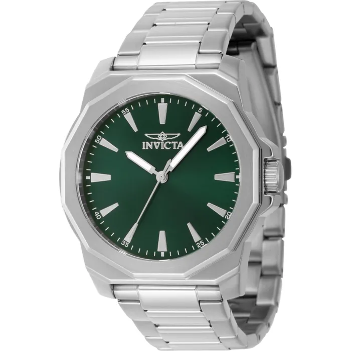Invicta Bracelets Invicta Mens Watch Speedway Quartz Green Brass Dial Silver Tone Bracelet 46833