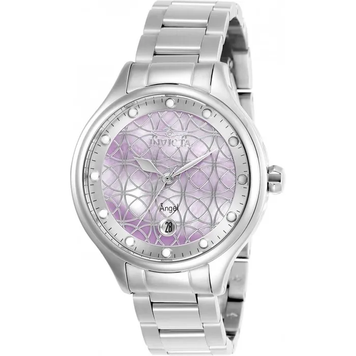 Invicta Bracelets Invicta Womens Quartz Watch Angel Pink Silver Stainless Steel Bracelet 27767