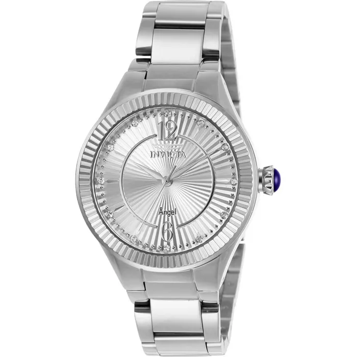 Invicta Bracelets Invicta Womens Quartz Watch Angel Silver Tone Dial Stainless Steel Bracelet 28328