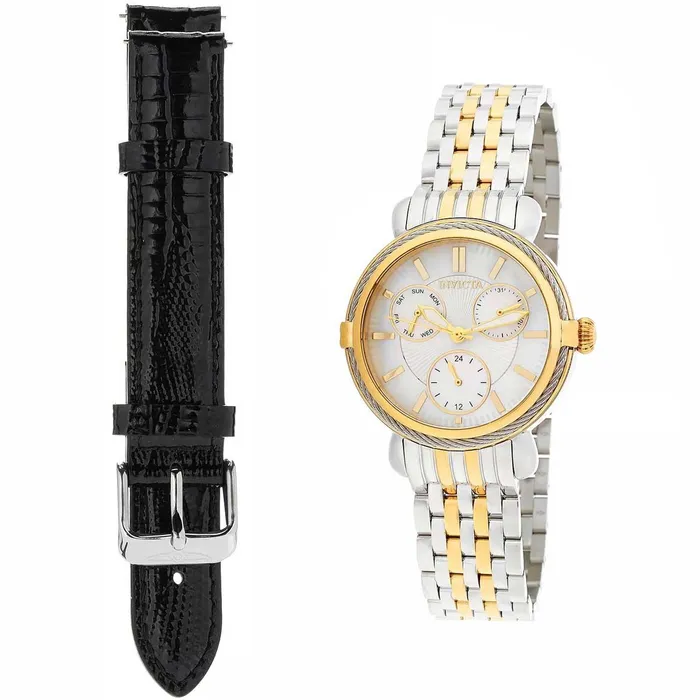 Invicta Bracelets Invicta Womens Quartz Watch Wildflower Two Tone Bracelet White MOP Dial 30869