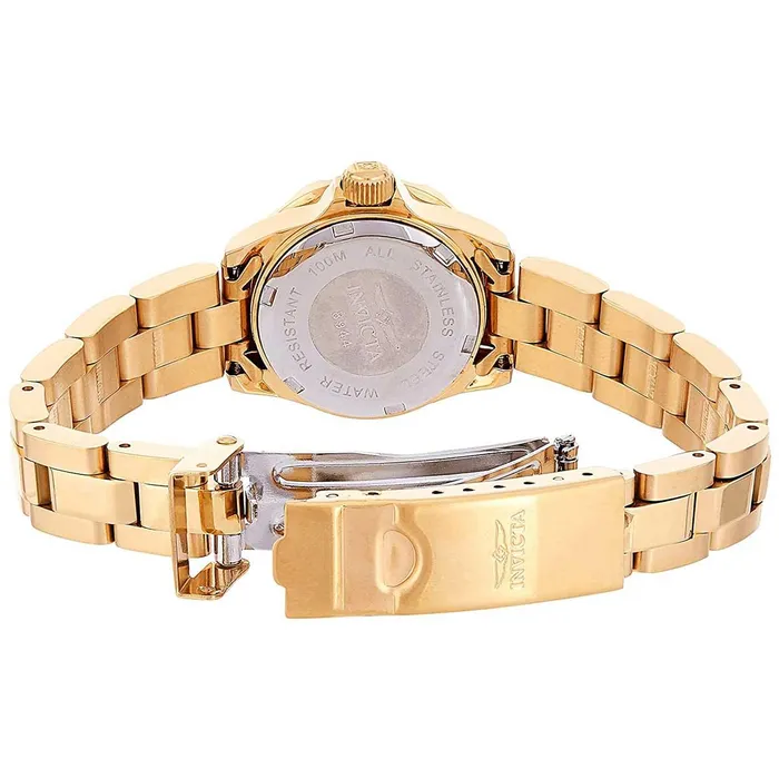 Invicta Invicta 8944 Womens Pro Diver Gold Tone Stainless Steel Blue Dial Dive Watch Earrings