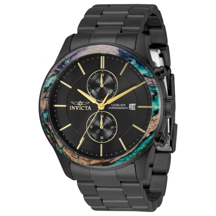 Invicta Invicta Mens Chronograph Watch Specialty Quartz Black Steel Bracelet 34063 Bracelets