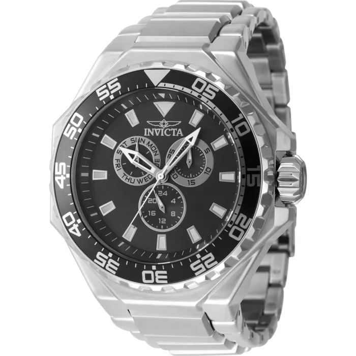 Invicta Invicta Mens Watch Pro Diver Black Dial Silver Stainless Steel Bracelet 46556 Bracelets