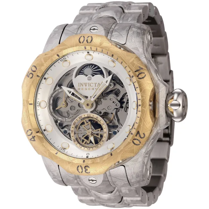 Invicta Invicta Mens Watch Reserve Automatic Silver and Gold Tone Skeleton Dial 44434 Rings