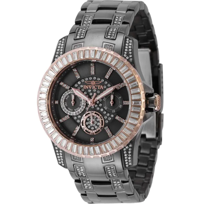 Invicta Invicta Womens Watch Pro Diver Rose Gold Bezel Crystal Gunmetal Bracelet 44172 Bracelets