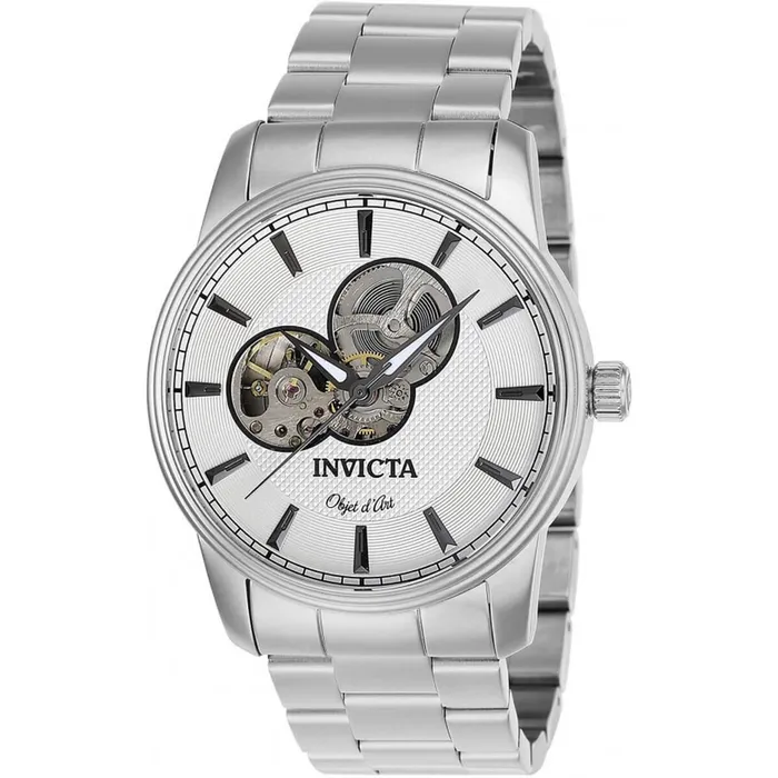 Invicta Mens Automatic Watch Objet D Art Silver Tone Dial Bracelet 27560 Invicta Bracelets