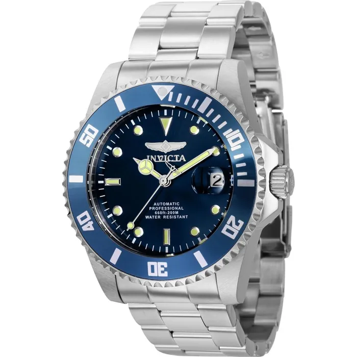 Invicta Mens Automatic Watch Pro Diver Blue Dial Silver Steel Bracelet 36972 Invicta Bracelets