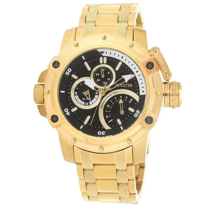 Invicta Mens Chronograph Watch Coalition Forces Yellow Gold Bracelet 30380 Invicta Bracelets