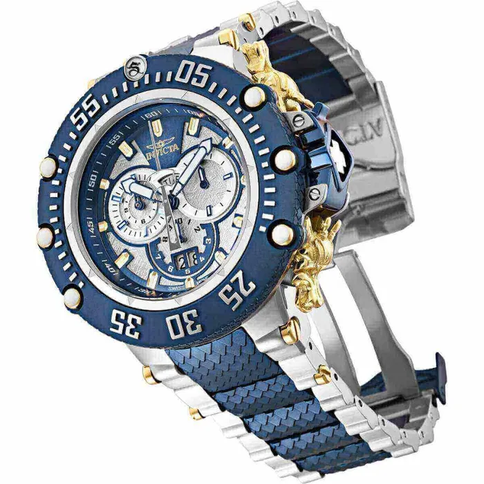 Invicta Mens Chronograph Watch Subaqua Blue and Silver Tone Dial Bracelet 32113 Invicta Bracelets