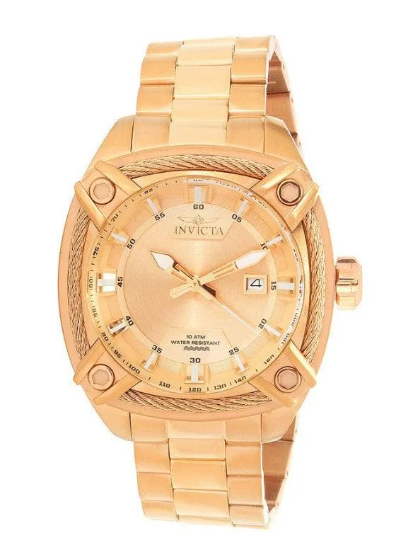 Invicta Mens Quartz Watch Bolt Rose Gold Plated Stainless Steel Bracelet 31386 Invicta Bracelets