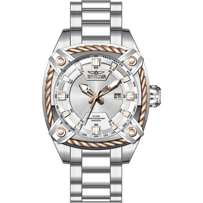 Invicta Mens Quartz Watch Bolt Silver Tone Dial Stainless Steel Bracelet 31387 Invicta Bracelets