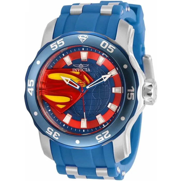 Invicta Mens Quartz Watch DC Comics Superman Blue and Silver Tone Strap 34745 Invicta Rings