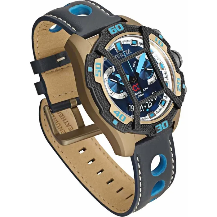 Invicta Mens Swiss Quartz Watch Corduba Chronograph Blue Leather Strap 33857 Invicta Watches