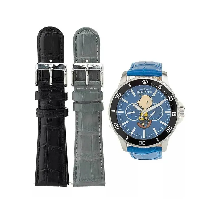 Invicta Mens Watch Character Collection Snoopy Quartz Blue Leather Strap 38640 Invicta Watches