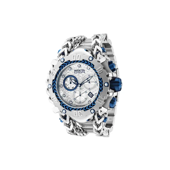 Invicta Mens Watch Gladiator Reserve Chrono Silver Dial Steel Bracelet 36626 Invicta Bracelets