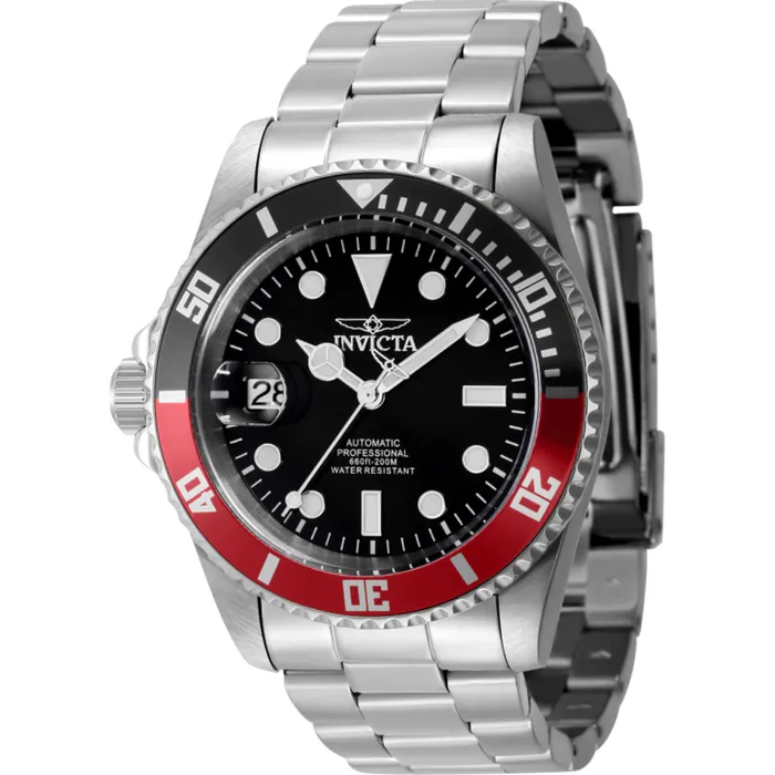 Invicta Mens Watch Pro Diver Rotating Bezel Black Dial Silver Bracelet 43978 Invicta Bracelets