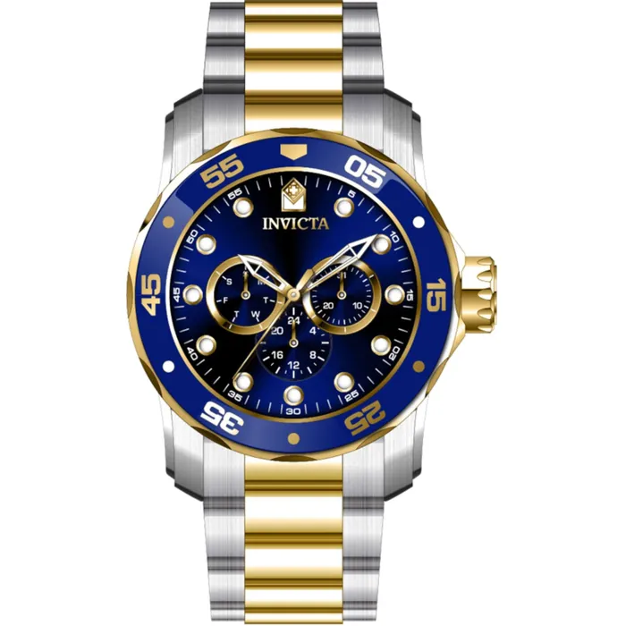 Invicta Mens Watch Pro Diver Scuba Quartz Gold and Blue Bezel Bracelet 45724 Invicta Bracelets