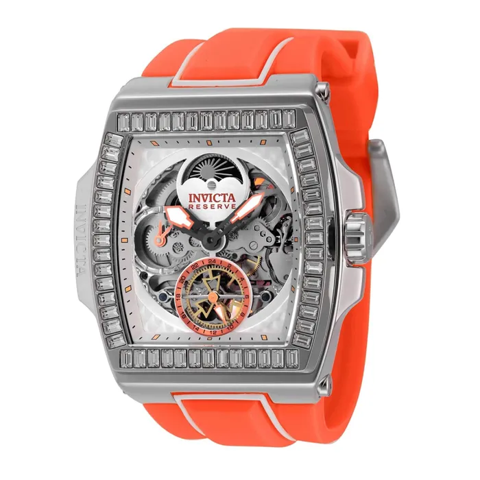 Invicta Rings Invicta Mens Watch S1 Rally Diablo Automatic Silver Tone Semi Skeleton Dial 43422
