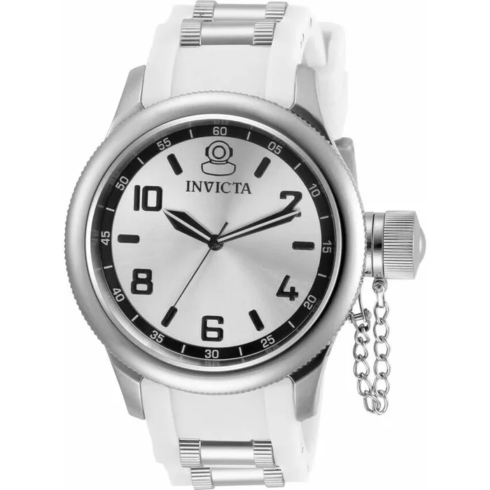 Invicta Rings Invicta Womens Watch Russian Diver Silver Dial White and Silver Strap 31249
