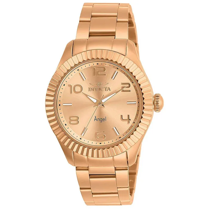 Invicta Womens Quartz Watch Angel Rose Gold Tone Case Bracelet 27463 Invicta Bracelets
