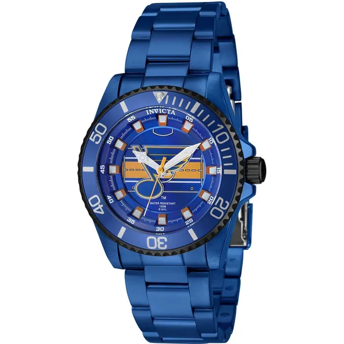Invicta Womens Quartz Watch NHL St Louis Blues Rotating Bezel Blue Steel 42228 Invicta Watches