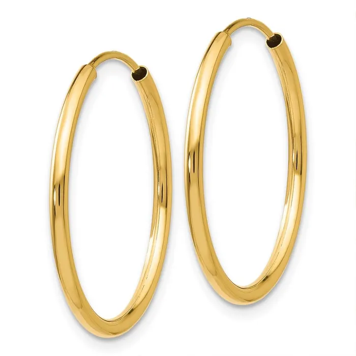 Jewelry Earrings 14k 15mm Polished Round Endless Hoop Earrings
