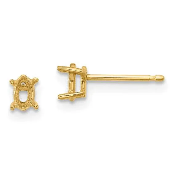 Jewelry Earrings 14k 5x25 Marquise Earring Mountings No Stones Included No Backs