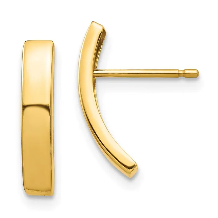 Jewelry Earrings 14k Curved Bar Post Earrings