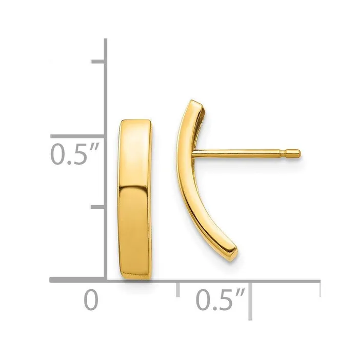 Jewelry Earrings 14k Curved Bar Post Earrings