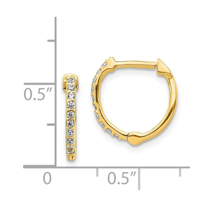 Jewelry Earrings 14k Diamond Hinged Hoop Earrings