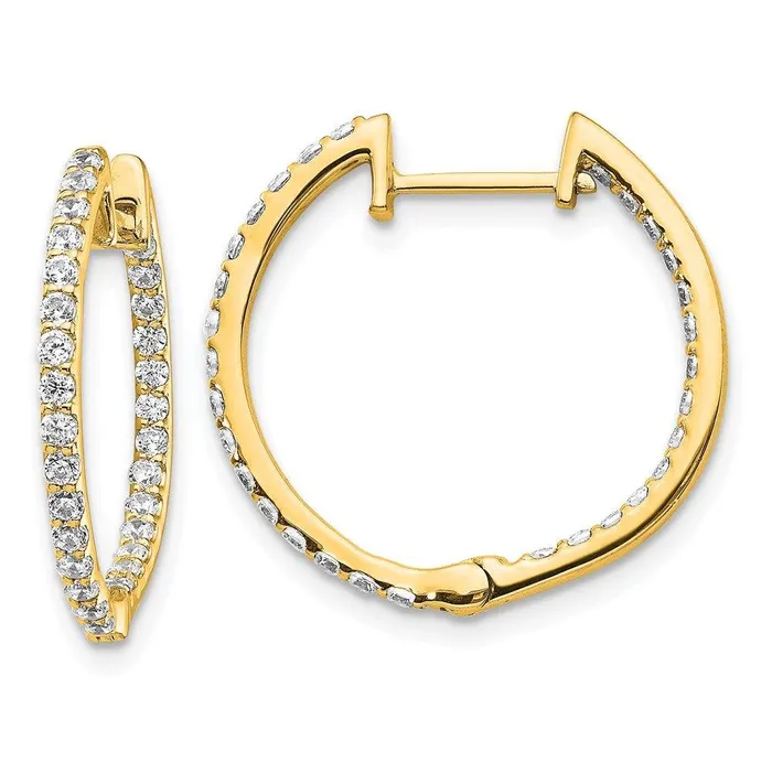 Jewelry Earrings 14k Diamond In Out Hinged Hoop Earrings