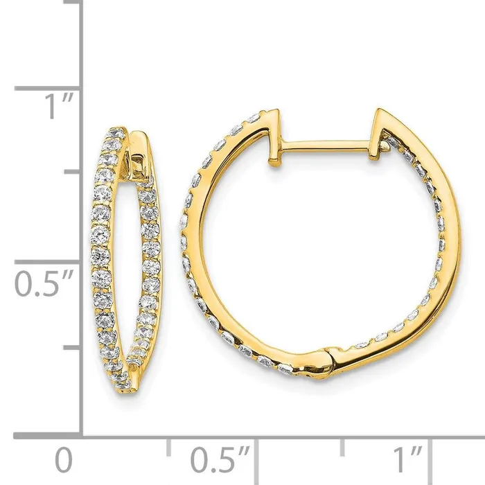 Jewelry Earrings 14k Diamond In Out Hinged Hoop Earrings