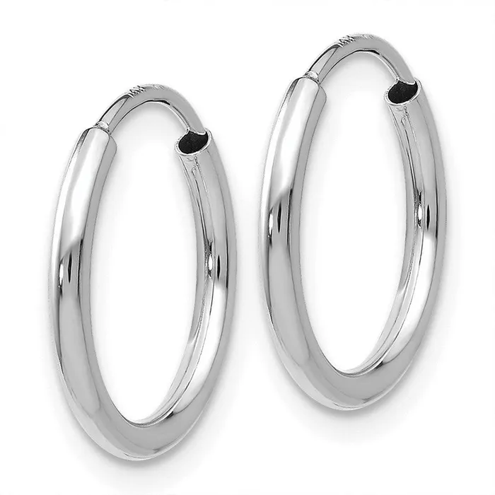 Jewelry Earrings 14k White Gold 15mm Polished Endless Hoop Earrings
