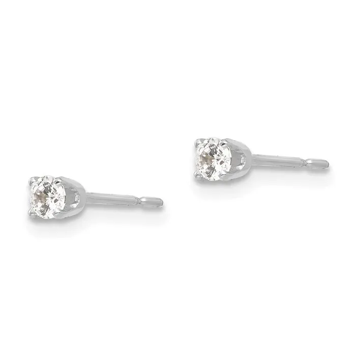 Jewelry Earrings 14k White Gold 275mm Round Stud Earring Mounting wbacks No Stones Included