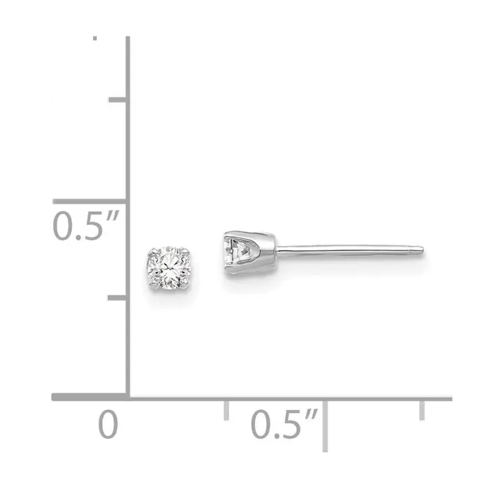 Jewelry Earrings 14k White Gold 275mm Round Stud Earring Mounting wbacks No Stones Included