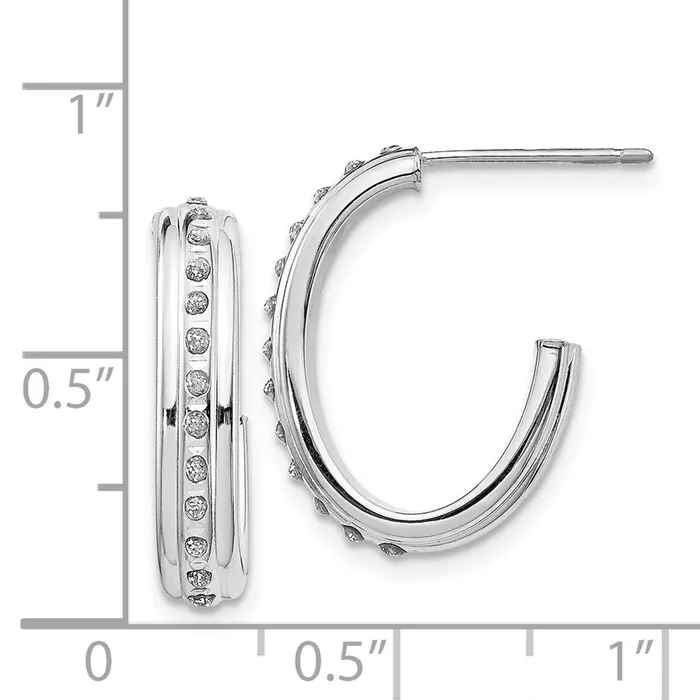 Jewelry Earrings 14k White Gold Diamond Fascination Post J Hoop Earrings