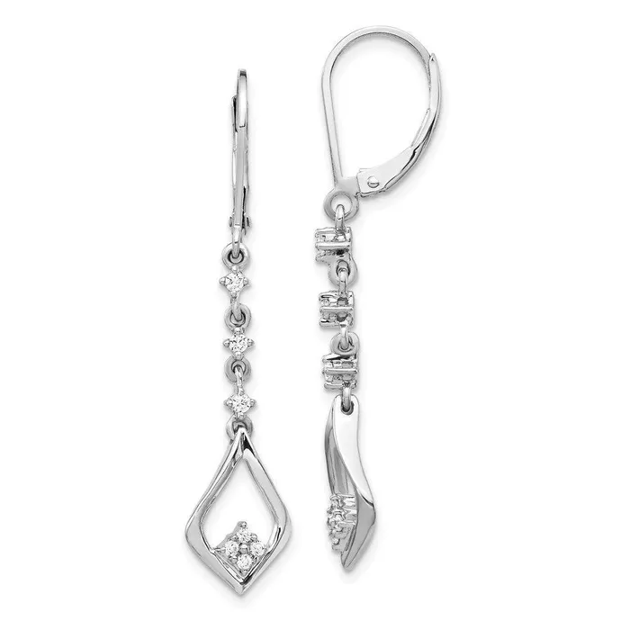 Jewelry Earrings 14k White Gold Diamond Leverback Earrings