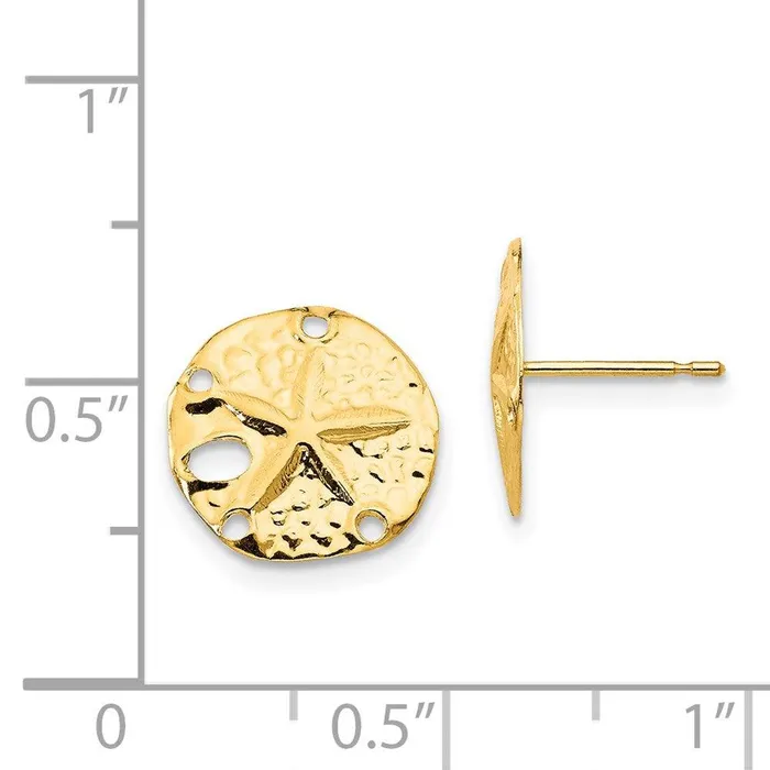 Jewelry Earrings Madi K Kids 14k Sand Dollar Post Earrings