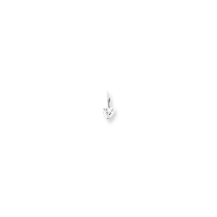 Jewelry Rings 14k White Gold 5mm Heart Leverback Mounting