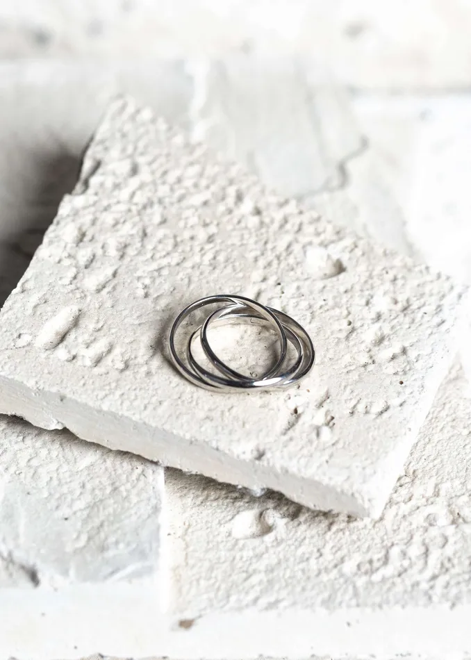 Kty Rings Triple Plain Ring Silver