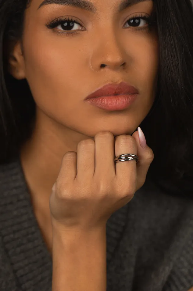 Kty Rings Triple Plain Ring Silver